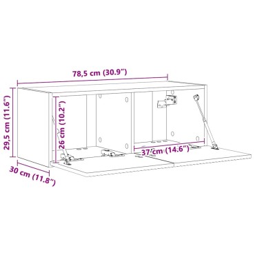 vidaXL Ντουλάπι Τηλεόρασης Τοίχου 78,5x31x29,5cm Παλιό Ξύλο