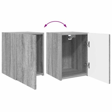 vidaXL Ντουλάπι Τηλεόρασης Τοίχου 30x31x40cm Γκρίζο Σονομα