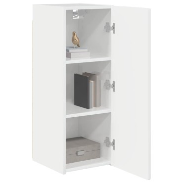 vidaXL Ντουλάπι Τηλεόρασης Τοίχου 30x31x80cm Λαμπερό Λευκό