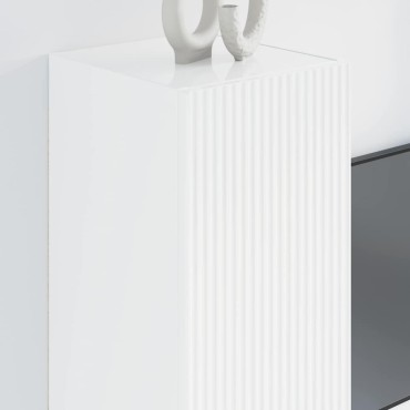 vidaXL Ντουλάπι Τηλεόρασης Τοίχου 30x31x80cm Λαμπερό Λευκό