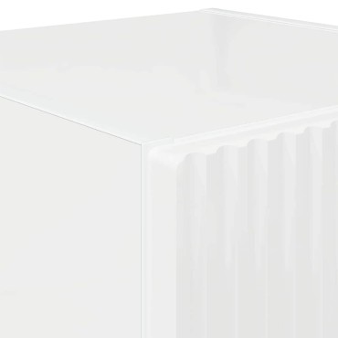 vidaXL Ντουλάπι Τηλεόρασης Τοίχου 30x31x80cm Λαμπερό Λευκό