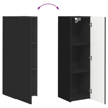 vidaXL Ντουλάπι Τηλεόρασης Τοίχου 30x31x100cm Μαύρο