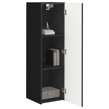 vidaXL Ντουλάπι Τηλεόρασης Τοίχου 30x31x100cm Μαύρο