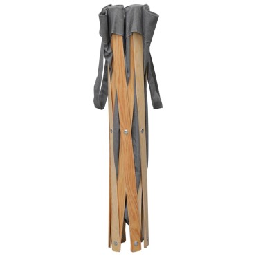 vidaXL Καλάθι Απλύτων Πτυσσόμενο Γκρι από Ξύλο και Ύφασμα