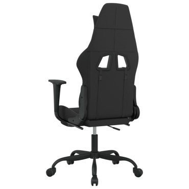 vidaXL Καρέκλα Gaming Μαύρη/Ανοιχτό γκρι Ύφασμα με Υποπόδιο 66x58x(120-130)cm 1 τεμ.