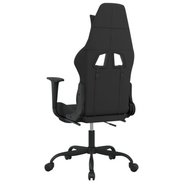 vidaXL Καρέκλα Gaming Μαύρη/Μπλε Ύφασμα με Υποπόδιο 66x58x(120-130)cm 1 τεμ.