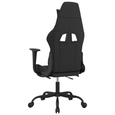 vidaXL Καρέκλα Gaming Μαύρη/κόκκινο Ύφασμα με Υποπόδιο 66x58x(120-130)cm 1 τεμ.