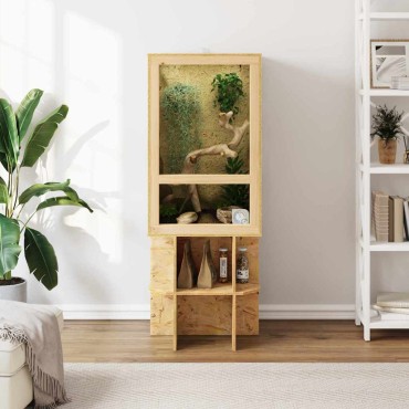 vidaXL Terrarium Καφέ 50 x 50 x 130 εκ OSB