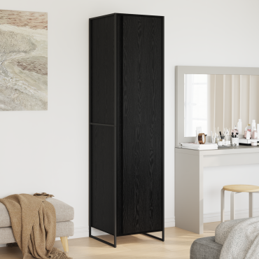 vidaXL Ντουλάπα Μαύρη Οξυά 50x50x200cm Επεξεργασμένο Ξύλο 1 τεμ.