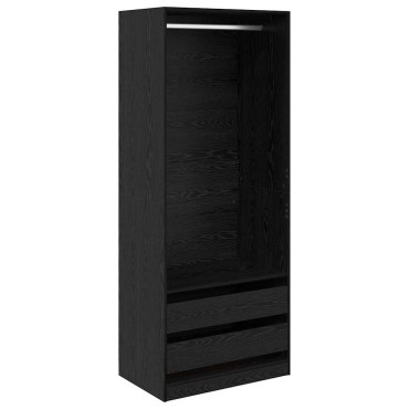 vidaXL Ντουλάπι Μαύρη Οξυά 80x50x200cm Επεξεργασμένο Ξύλο