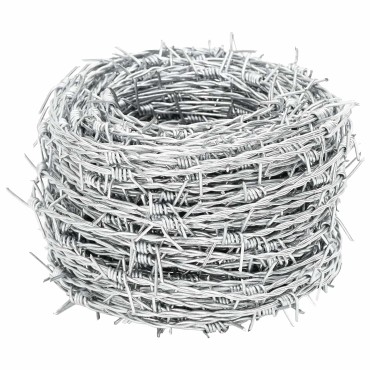 vidaXL Αγκαθωτό Σύρμα Ασημί 100 m