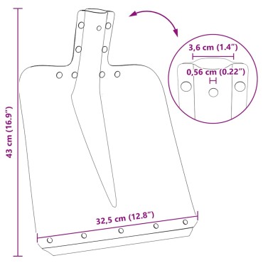vidaXL Κεφάλι Φτυαριού Ασημί 43 x 32,5 εκ Αλουμίνιο