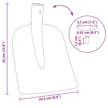 vidaXL Κεφάλι Φτυαριού Κόκκινο 32 x 24,5 εκ.