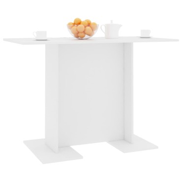 vidaXL Τραπεζαρία Λευκή 110x60x75cm από Επεξ. Ξύλο 1 τεμ.