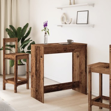 vidaXL Τραπέζι Μπαρ Όψη Παλαιού Ξύλου 102x50x103,5cm Επεξεργ. Ξύλο 1 τεμ.