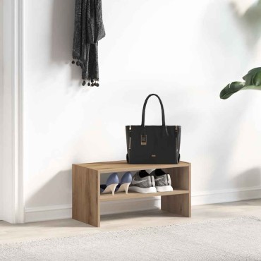 vidaXL Ράφι παπουτσιών στοιβαζόμενο Artisan Oak 60x30x30,5cm