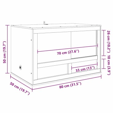 vidaXL Terrarium Καφέ 80 x 50 x 50 εκ OSB