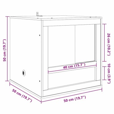vidaXL Terrarium Καφέ 50 x 50 x 50 cm OSB