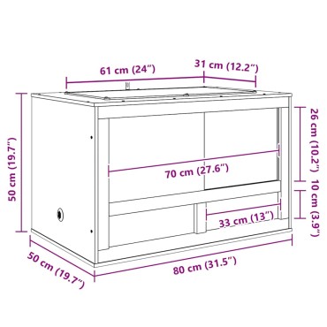 vidaXL Terrarium Καφέ 80 x 50 x 50 εκ OSB