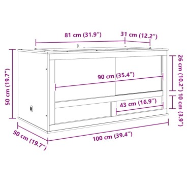 vidaXL Terrarium Καφέ 100 x 50 x 50 cm OSB