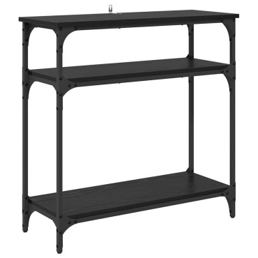 vidaXL Τραπέζι κονσόλας Μαύρη Οξυά 75x29x75cm Επεξεργασμένο Ξύλο 1 τεμ.