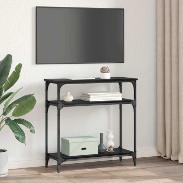 vidaXL Τραπέζι κονσόλας Μαύρη Οξυά 75x29x75cm Επεξεργασμένο Ξύλο 1 τεμ.