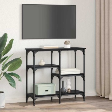 vidaXL Τραπέζι κονσόλας Μαύρη Οξυά 80x29x75cm Επεξεργασμένο Ξύλο 1 τεμ.