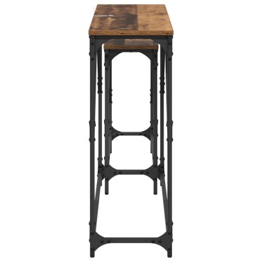 vidaXL Τραπέζι κονσόλας 2 τεμ. Παλιό Ξύλο 100x28x75cm