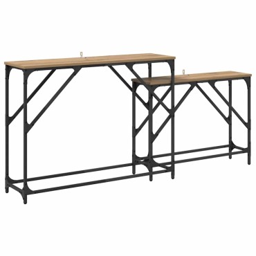 vidaXL Τραπέζι κονσόλας 2 τεμ. Artisan Oak 100x28x75cm