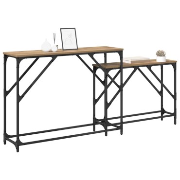 vidaXL Τραπέζι κονσόλας 2 τεμ. Artisan Oak 100x28x75cm