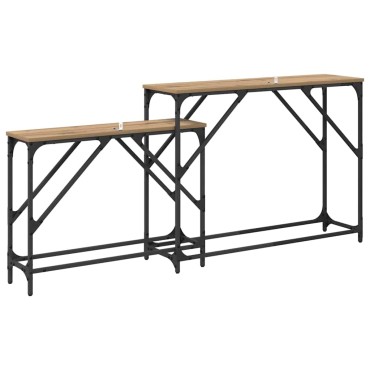 vidaXL Τραπέζι κονσόλας 2 τεμ. Artisan Oak 100x28x75cm