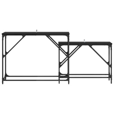 vidaXL Τραπέζι κονσόλας 2 τεμ. Μαύρη Οξυά 100x28x75cm