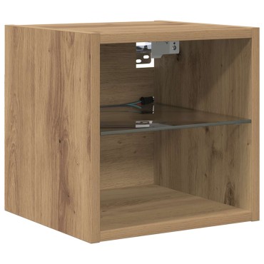 vidaXL Ντουλάπι TV 8 τμχ. Artisan Oak Γυαλί