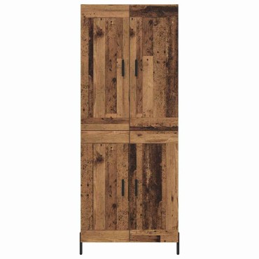 vidaXL Highboard 2 τεμ. Παλιό Ξύλο 69,5x34x180cm