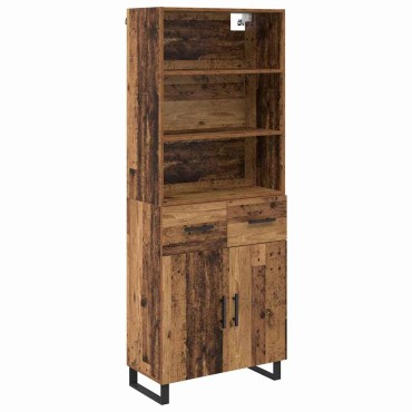 vidaXL Highboard 2 τεμ. Παλιό ξύλο 69,5x34x180cm