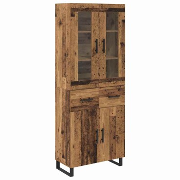 vidaXL Highboard 2 τεμ. Παλιό Ξύλο 69,5x34x180cm