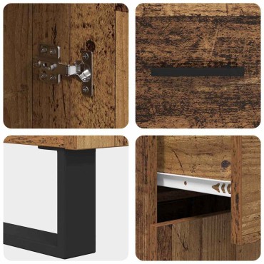 vidaXL Highboard 2 τεμ. Παλιό Ξύλο 69,5x34x180cm
