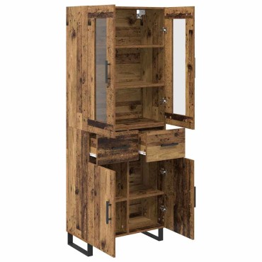 vidaXL Highboard 2 τεμ. Παλιό Ξύλο 69,5x34x180cm
