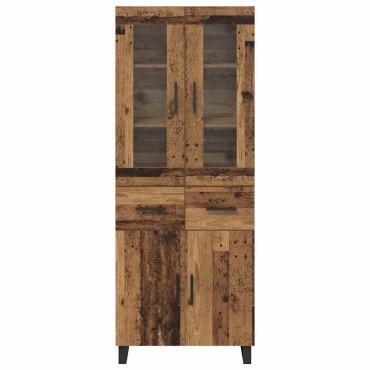 vidaXL Highboard 2 τεμ. Παλιό Ξύλο 69,5x34x180cm