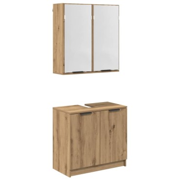 vidaXL Σετ Ντουλαπιών Μπάνιου 2 τμχ. Artisan Oak Επεξεργασμένο Ξύλο