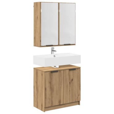vidaXL Σετ Ντουλαπιών Μπάνιου 2 τμχ. Artisan Oak Επεξεργασμένο Ξύλο