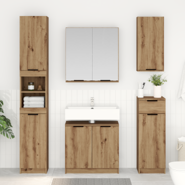 vidaXL Σετ Ντουλαπιών Μπάνιου 2 τμχ. Artisan Oak Επεξεργασμένο Ξύλο
