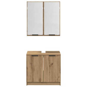 vidaXL Σετ Ντουλαπιών Μπάνιου 2 τμχ. Artisan Oak Επεξεργασμένο Ξύλο