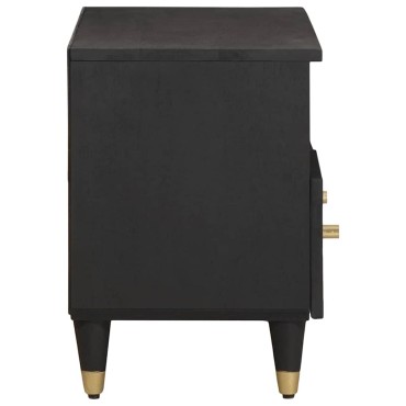 vidaXL Ντουλάπι TV με συρτάρι Μαύρο 70x33x46cm Στερεό ξύλο μάνγκο 1 τεμ.