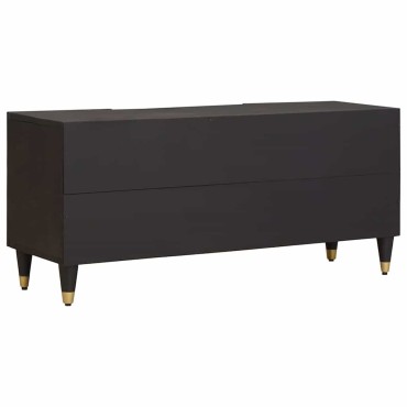 vidaXL Ντουλάπι TV με ράφι Μαύρο 105x33x46cm Στερεό ξύλο μάνγκο 1 τεμ.