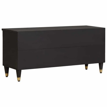 vidaXL Ντουλάπι TV με ράφι Μαύρο 100x33x46cm Στερεό ξύλο μάνγκο 1 τεμ.