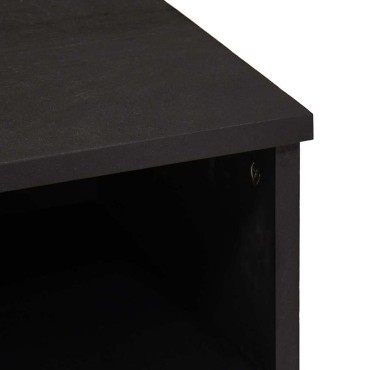 vidaXL Ντουλάπι TV με ράφι Μαύρο 100x33x46cm Στερεό ξύλο μάνγκο 1 τεμ.