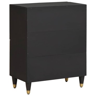 vidaXL Πλαϊνό γραφείο με ράφι Μαύρο 60x33x75cm Στερεό ξύλο μάνγκο