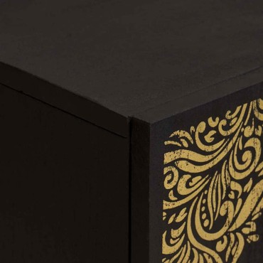 vidaXL Πλαϊνό γραφείο με ράφι Μαύρο 60x33x75cm Στερεό ξύλο μάνγκο