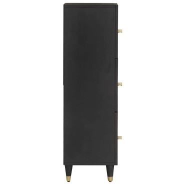 vidaXL Highboard με ράφι Μαύρο 40x33x110cm Στερεό ξύλο μάνγκο